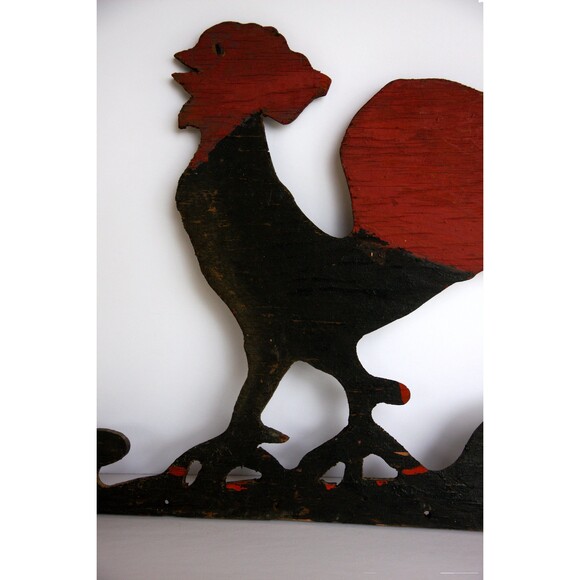 Folk art rooster, wood, hand painted, double sided, country decorating - Picture 9 of 9